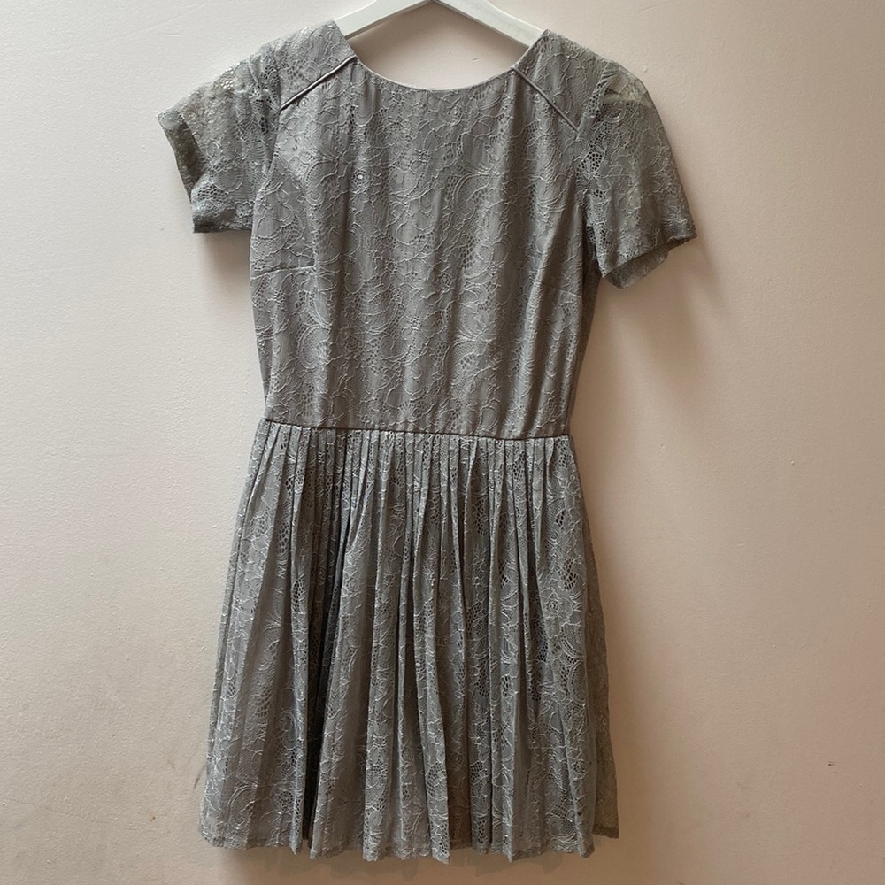 Gorgeous grey lace mini dress